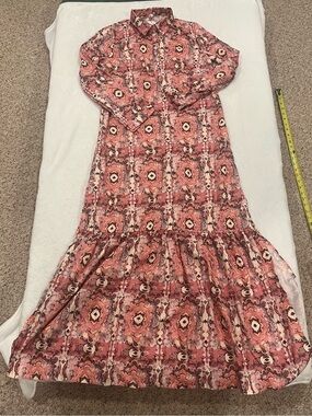 NWT Fashion Mia Pink Paisley Bohemian Maxi Dress Medium